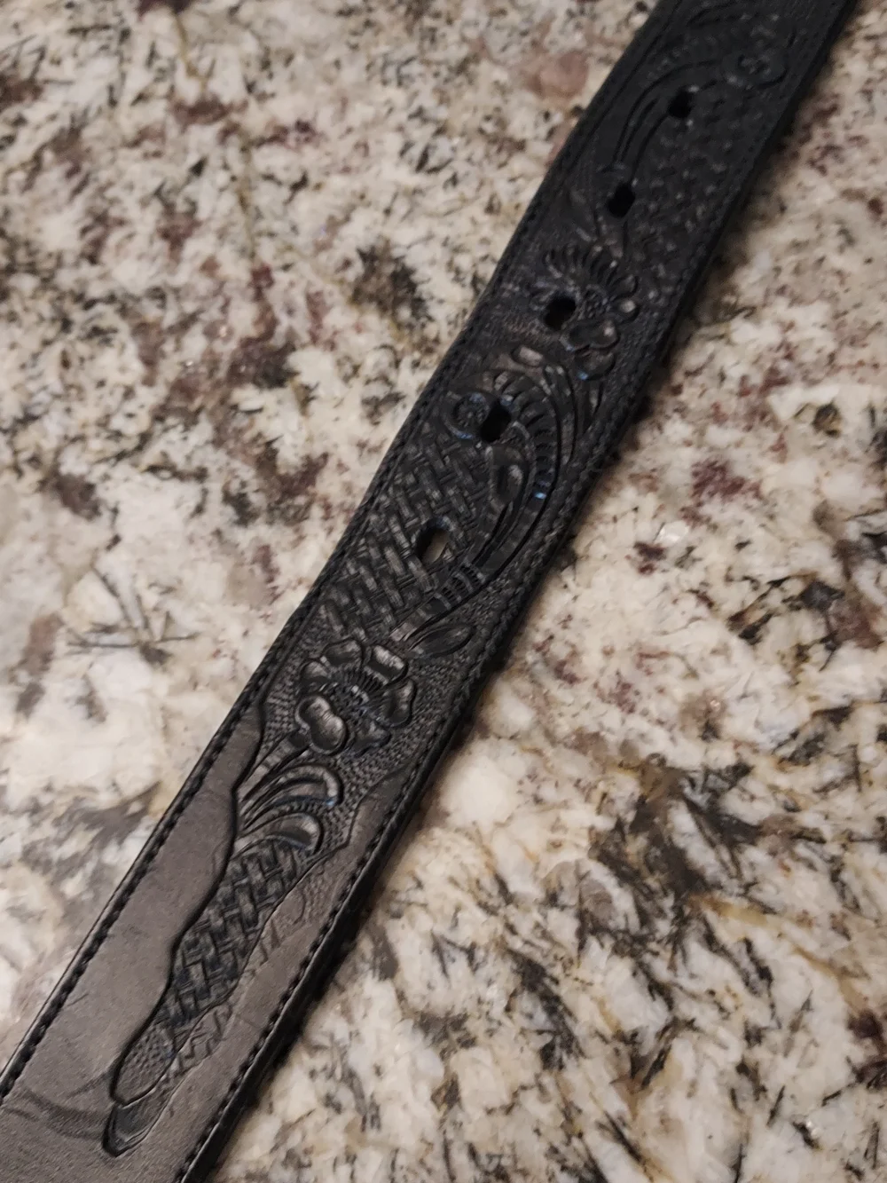 Vtg. J R Palacios Men's Tooled Belt w Intricate Braiding & Silver Conchos. Sz 42
